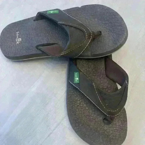 Sanuk Youth Root Beer Cozy Brown Flip Flop Sandals Thongs SZ 13/1 - Picture 2 of 5